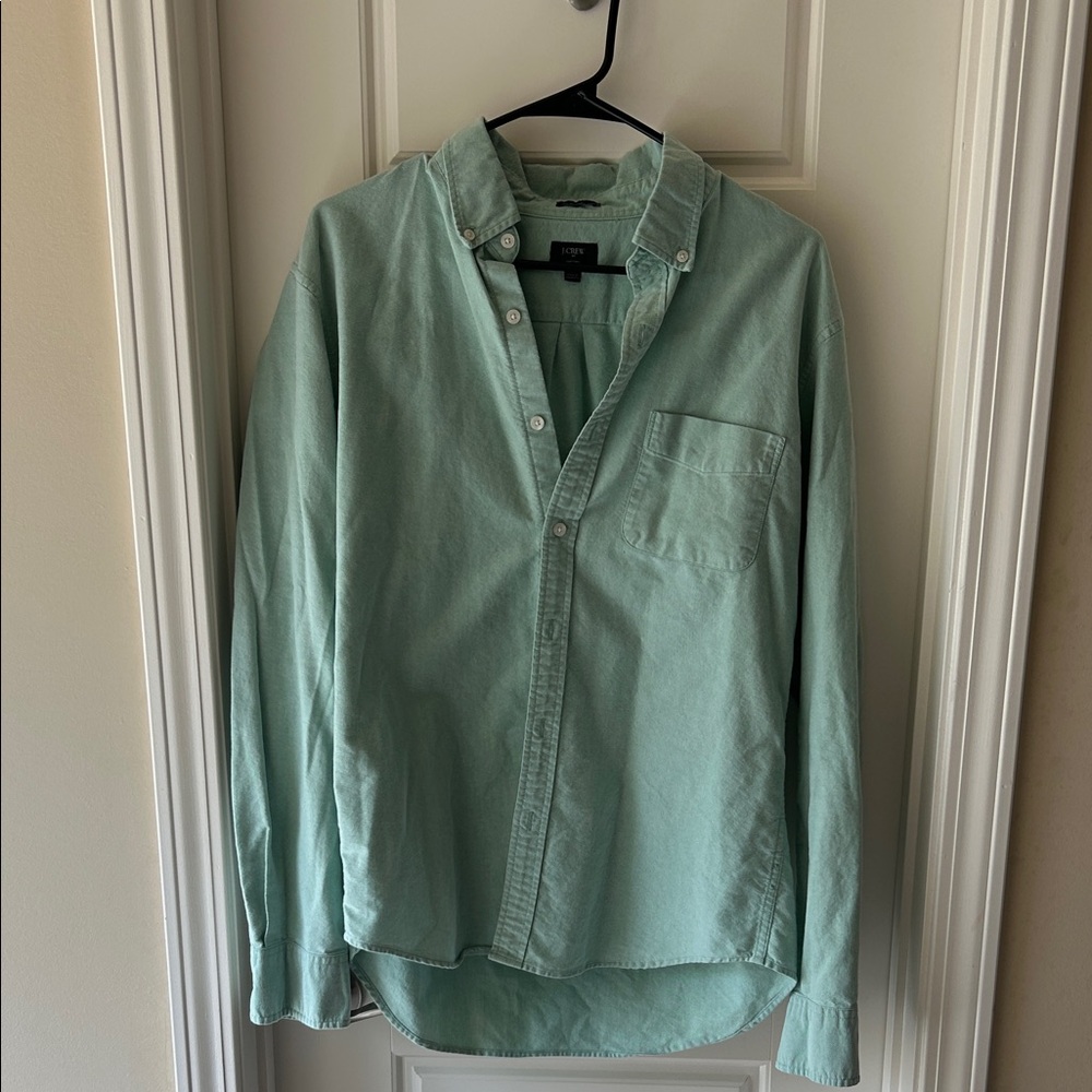 J. Crew Mint Green Casual Button-Down Shirt